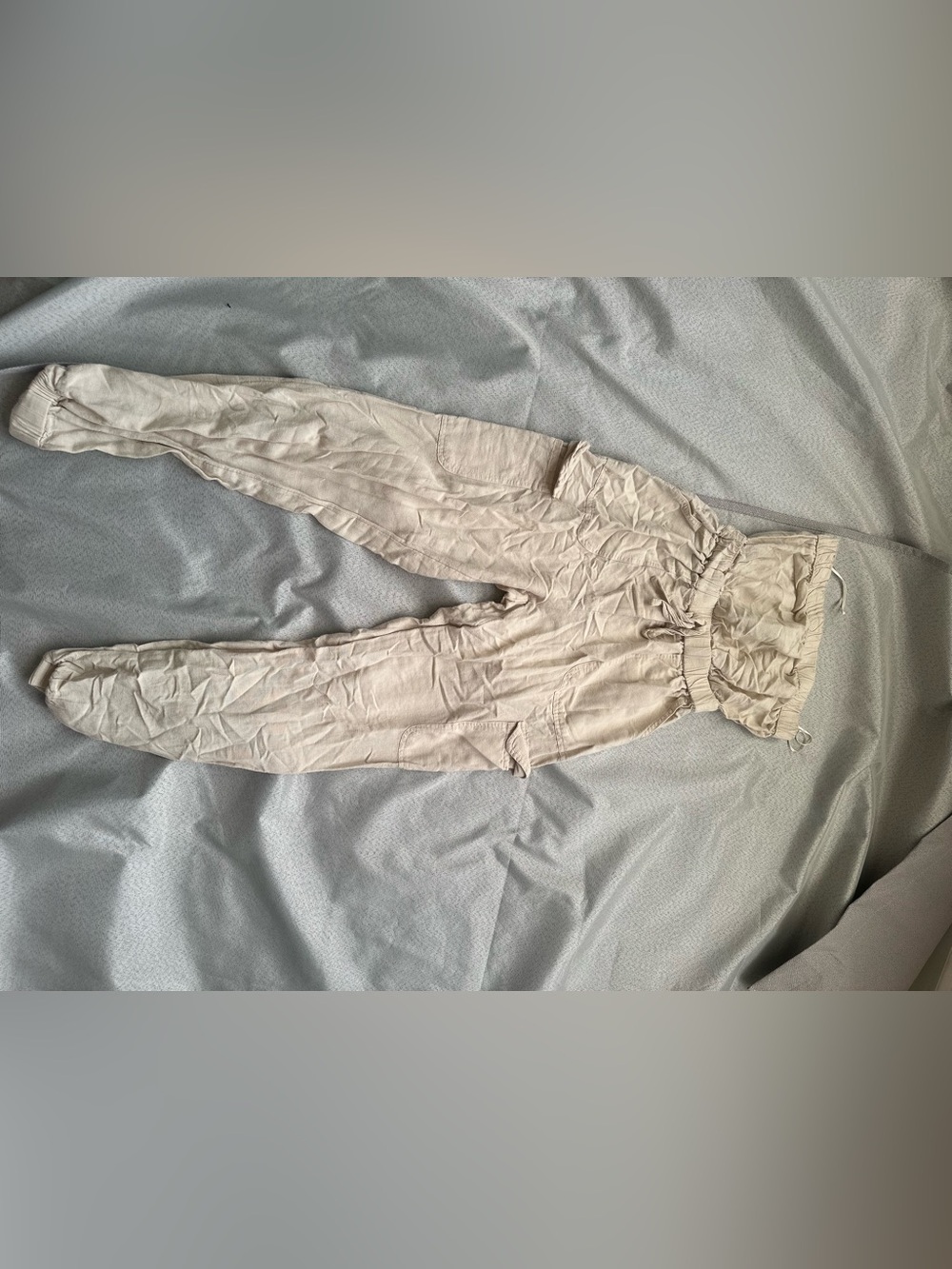 Strapless Cream Jumpsuit
